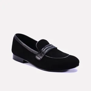 Rogue Black Formal Velvet Loafers 0111289 Office Classic