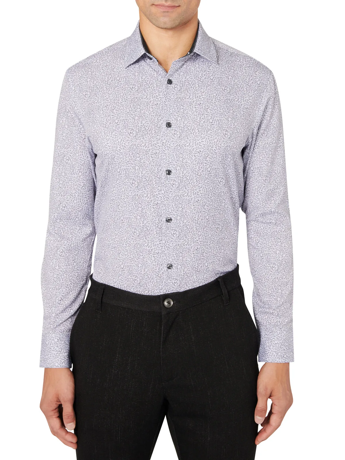 Subtle Details Fashion Comfort FLORAL PERFORMANCE DRESS SHIRT