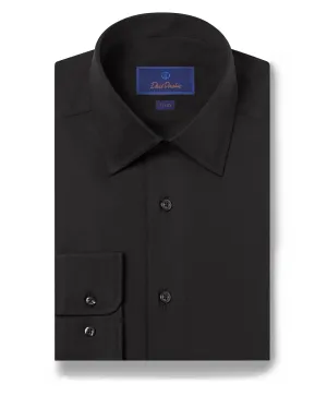 Snag Resistant Fabric Slim Silhouette TBCSP4130002 | Black Super Fine Twill Dress Shirt