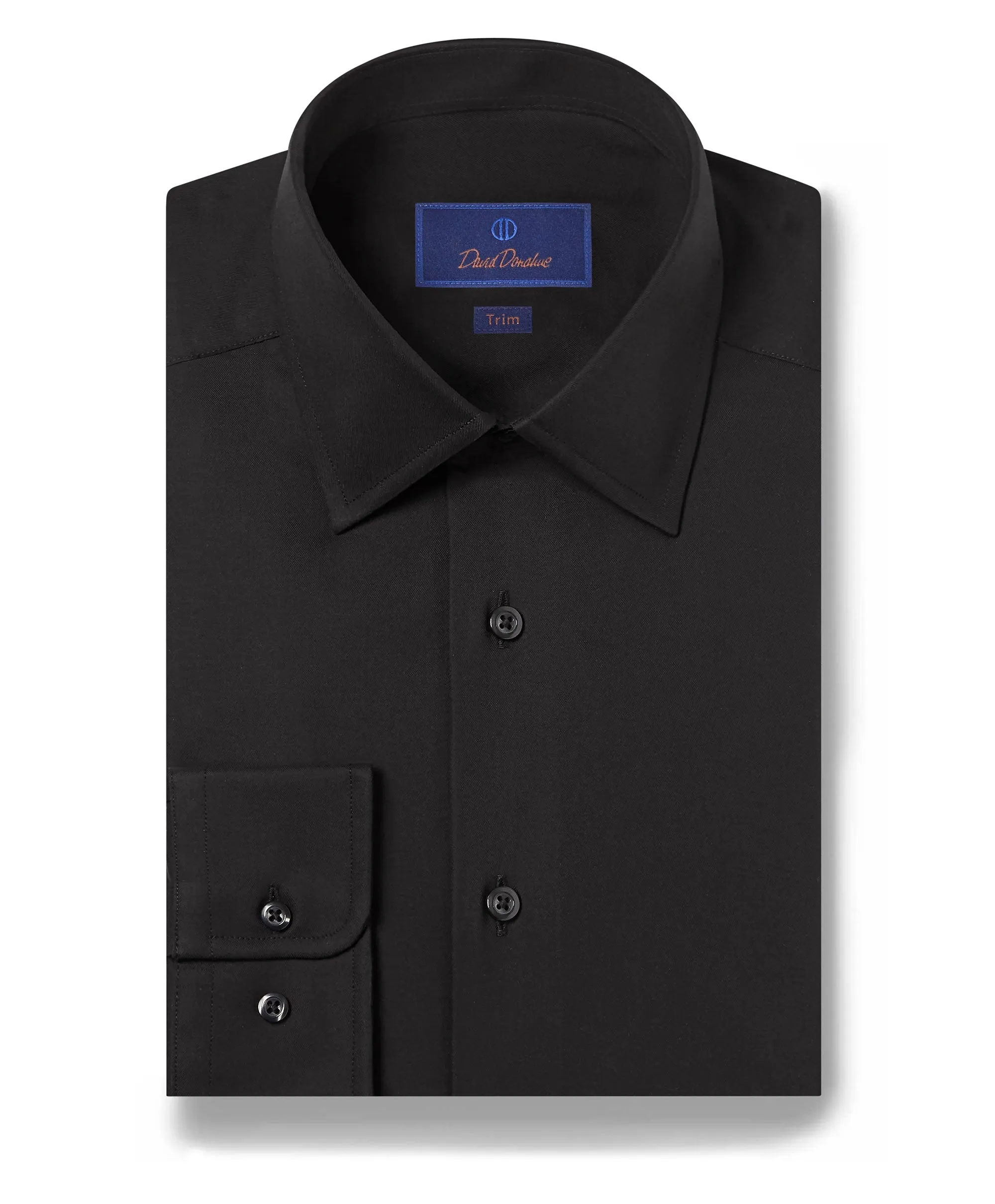 Snag Resistant Fabric Slim Silhouette TBCSP4130002 | Black Super Fine Twill Dress Shirt