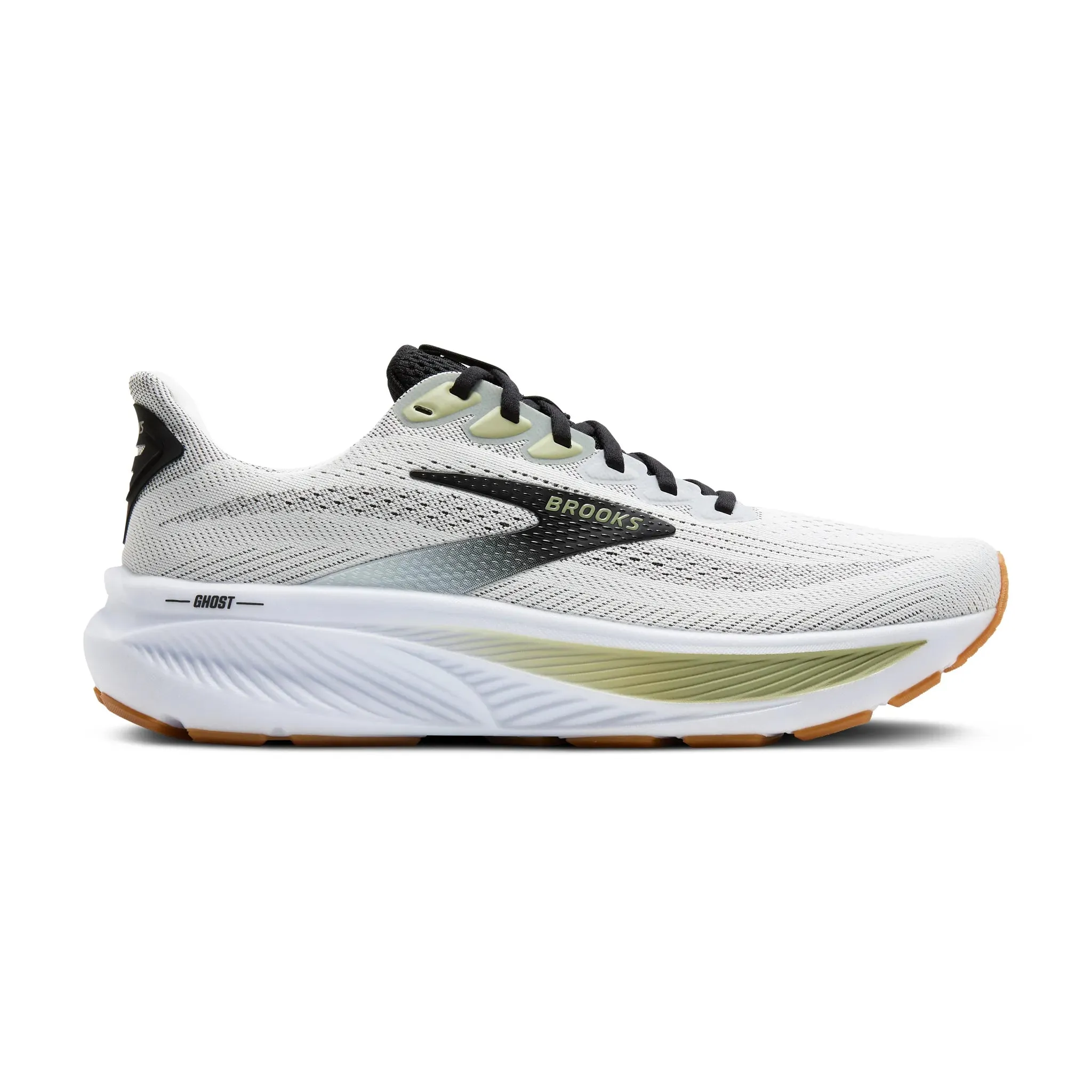 Road companion Competitive Men's Brooks Ghost 17 Road Running Shoe in White/Black/Tea