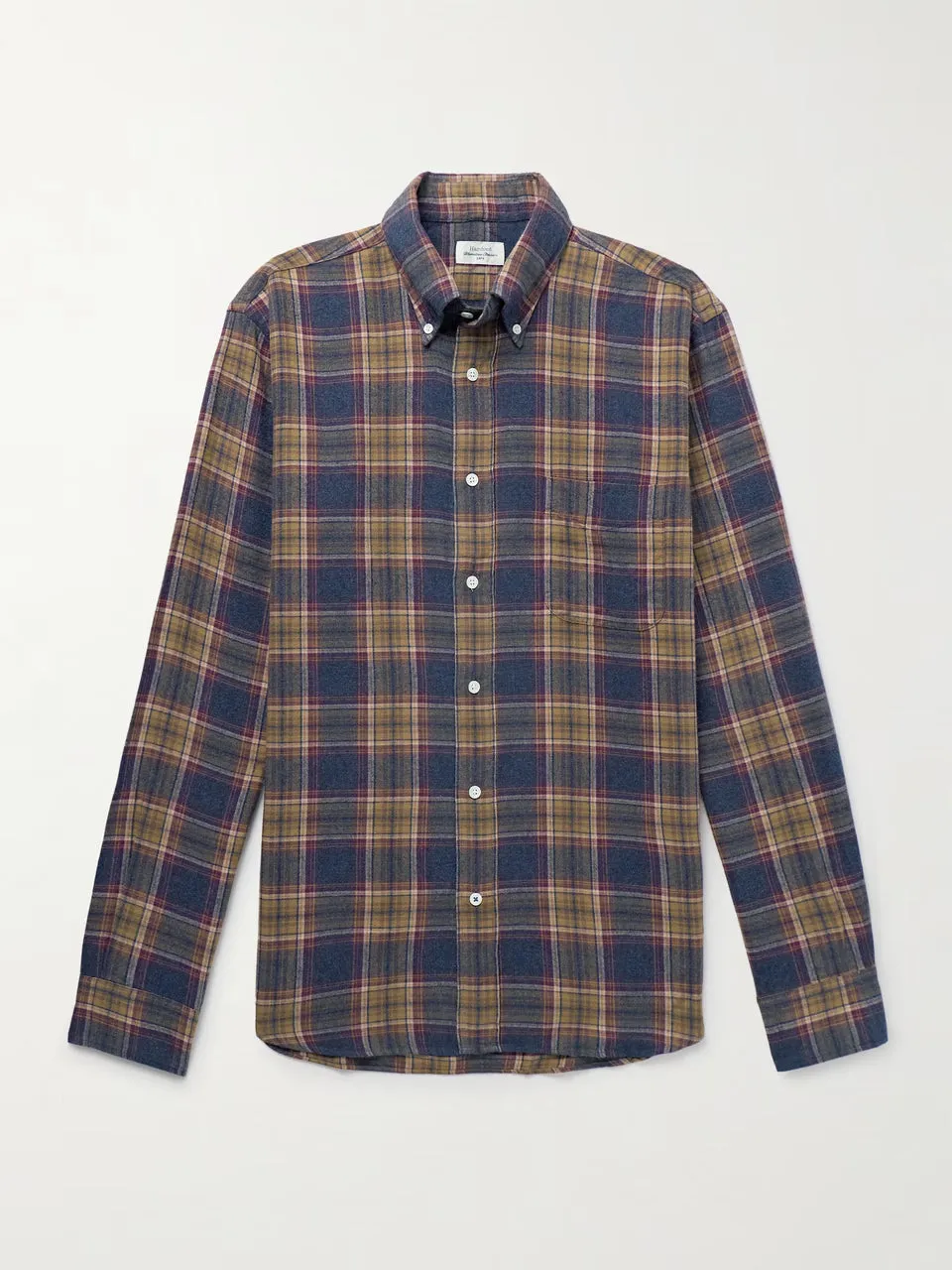 Non Restrictive Fit Hartford Pitt Shirt Blue & Gold