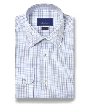 RBSP11817449 | Blue Multi Poplin Check Dress Shirt Polished Finish Embroidered Logo