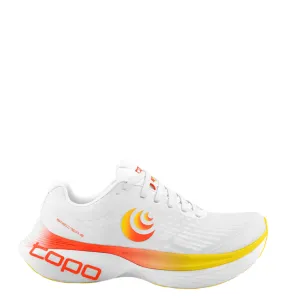 Topo Men's Specter 2 Running Shoes in White/Sunset SS25 Proprietary Cushion Compound Durable Rubber Pods