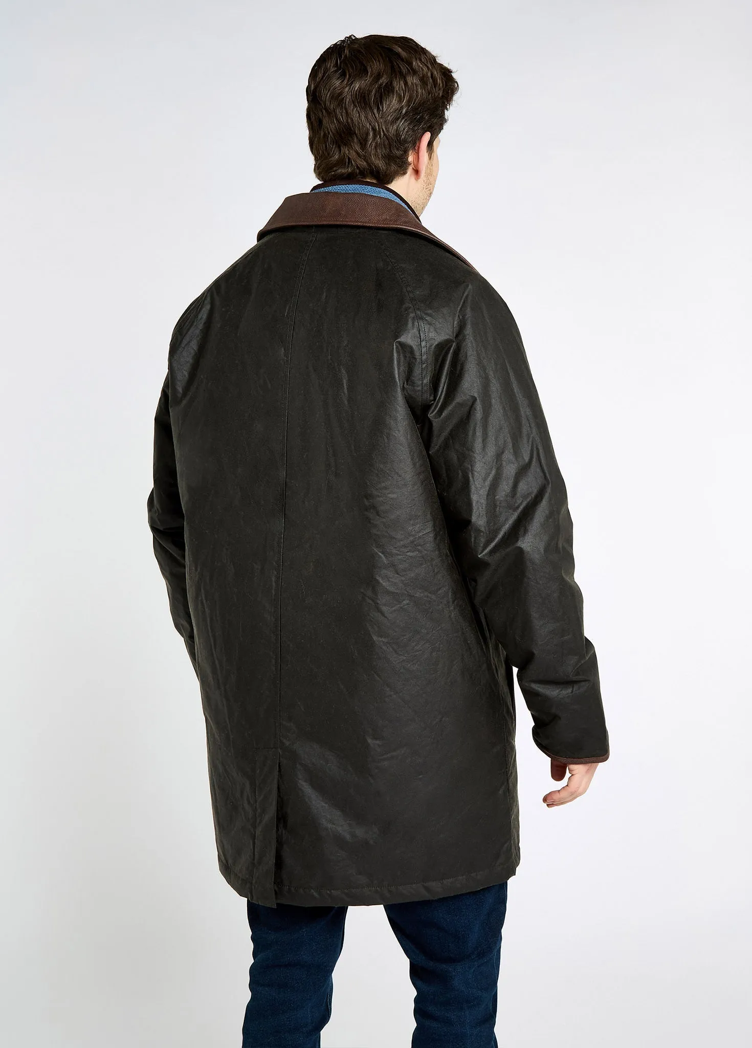 Prospect Men's waxed cotton coat - Verdigris QuickRelease Buckles