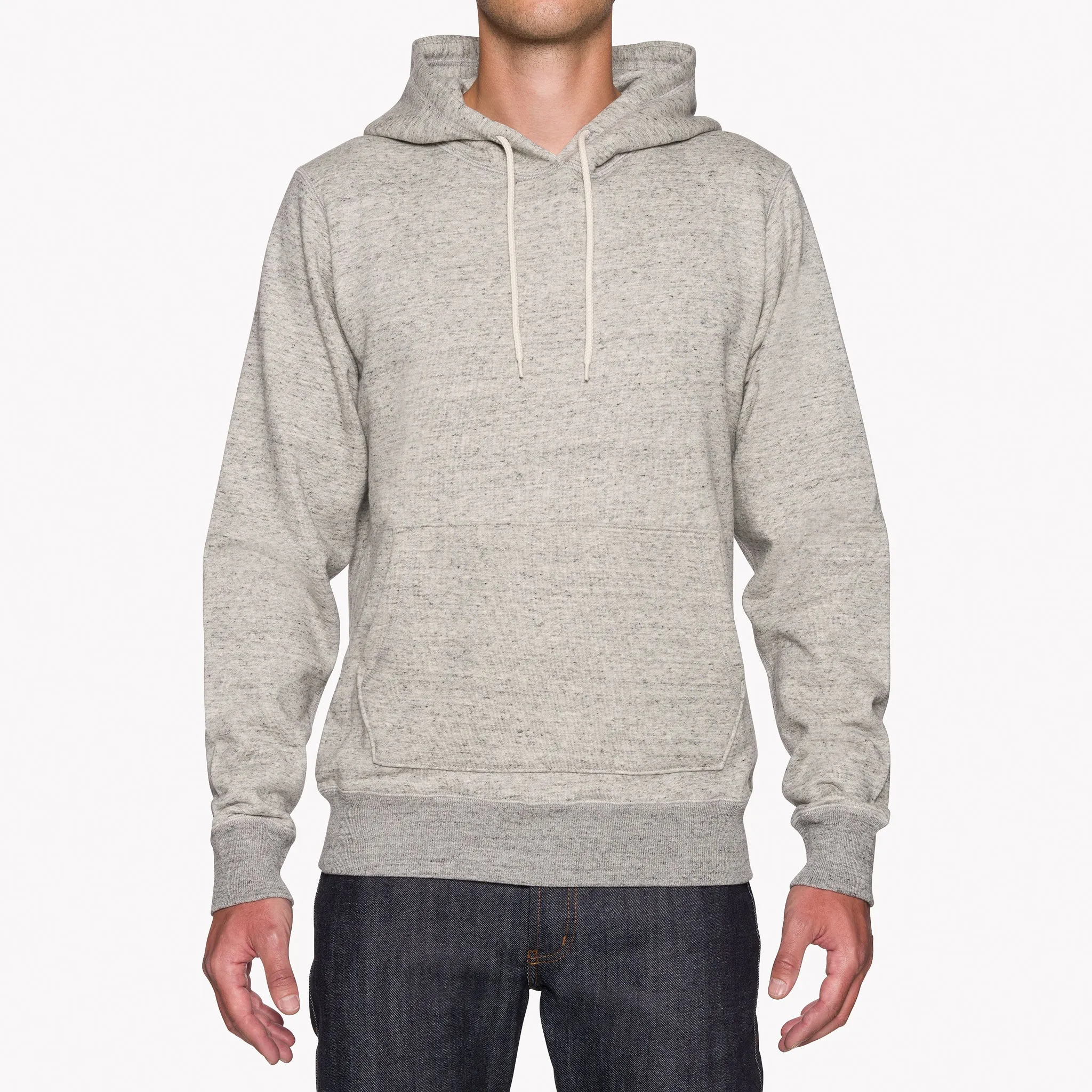 shiny accents Pullover Hoodie - Heavyweight Terry - Grey
