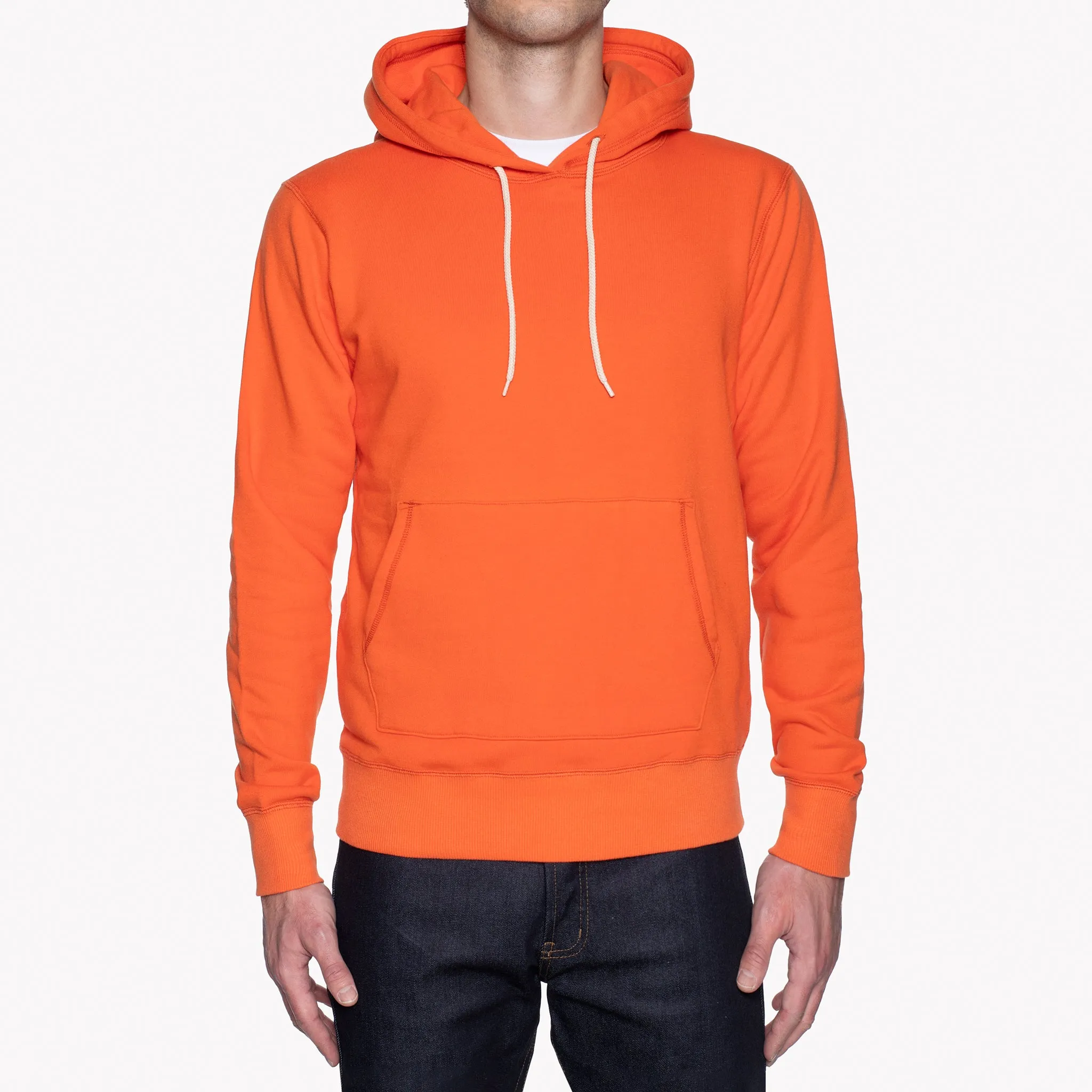 Pullover Hoodie - Orange Terry Comfy Layering Cool Weather