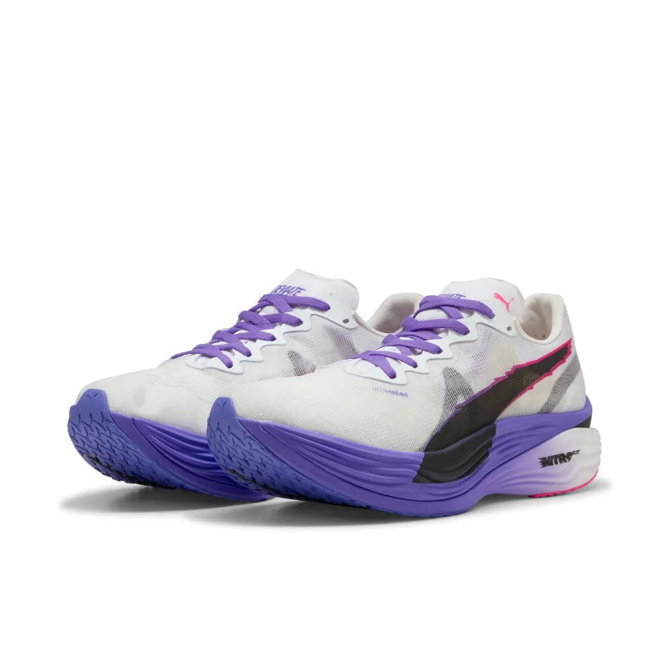 Flexible Ride PUMA Men's Deviate NITRO Elite 3 DIGITOKYO Running Shoes in PUMA White/Dark Amethyst AW25