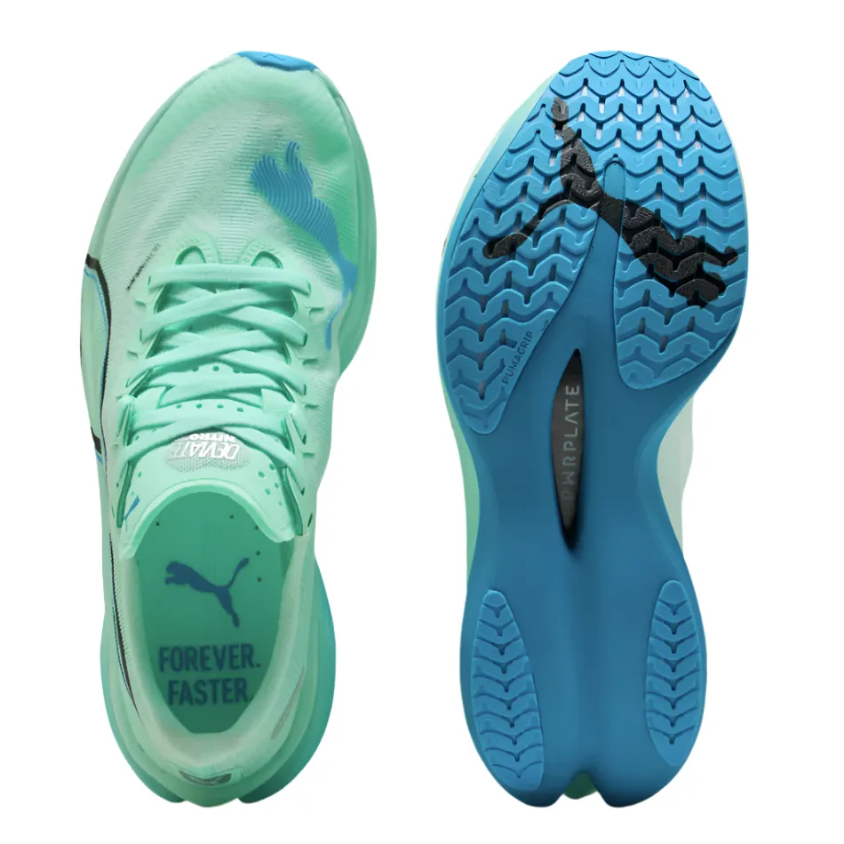 Trail equipment personal achievement running shoe charm PUMA Men's Deviate NITRO Elite 3 Running Shoes in Mint Melt/Speed Blue AW25