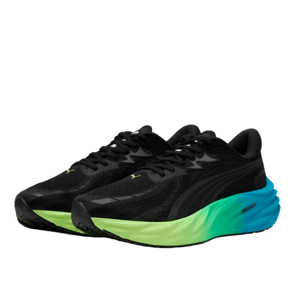 PUMA Men's Velocity NITRO 4 Running Shoes in PUMA Black/Speed Blue AW25 balance shoes