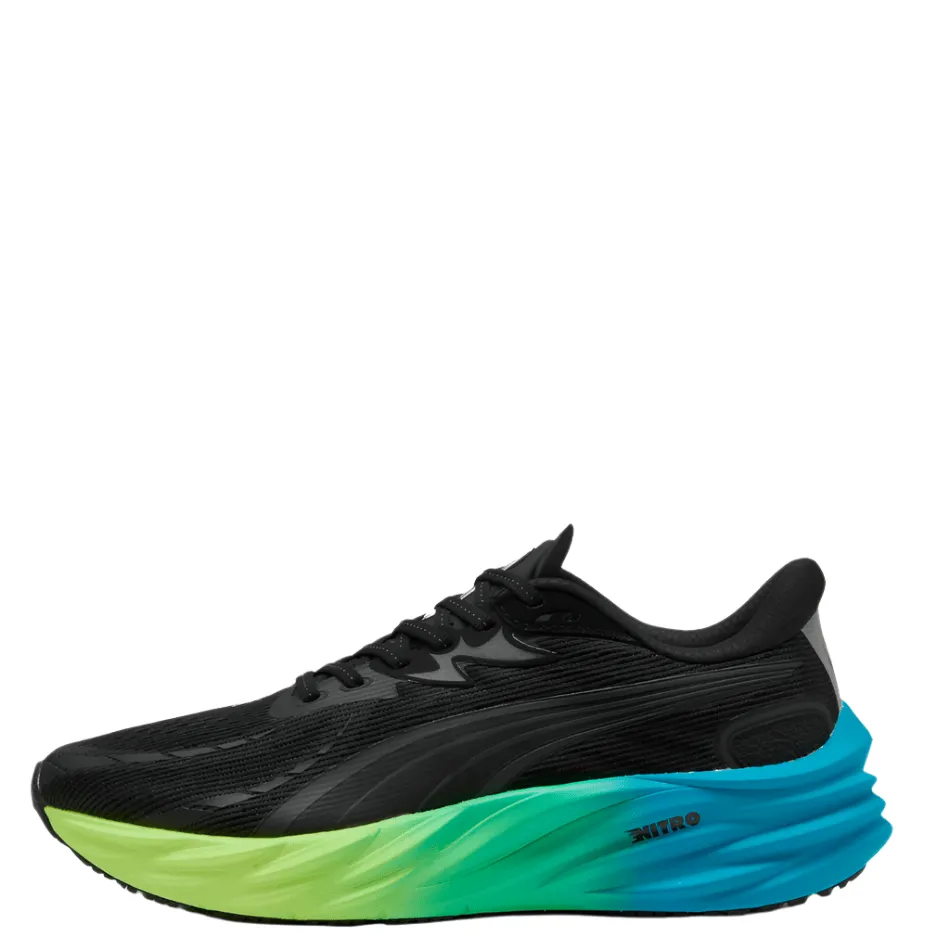 Flexible Upper Material PUMA Men's Velocity NITRO 4 Running Shoes in PUMA Black/Speed Blue AW25