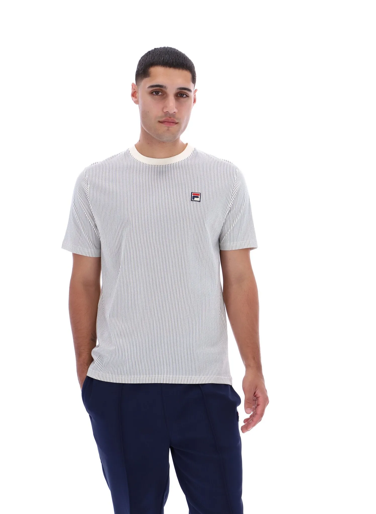 Sleek Fit Light and Breezy Nilo Printed Pinstripe T-Shirt