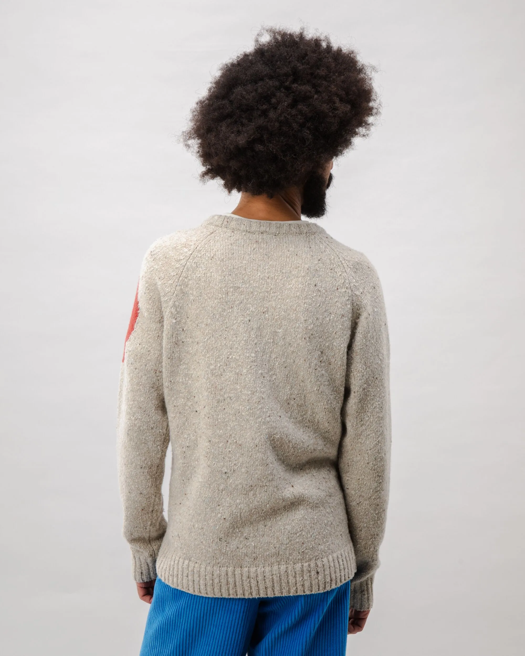 Cold Day Wear Soft Layers Geo Raglan Wool Sweater Melange
