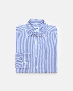 Bengal Stripe Spread Collar Dress Shirt - Trim Fit Layered Hemline