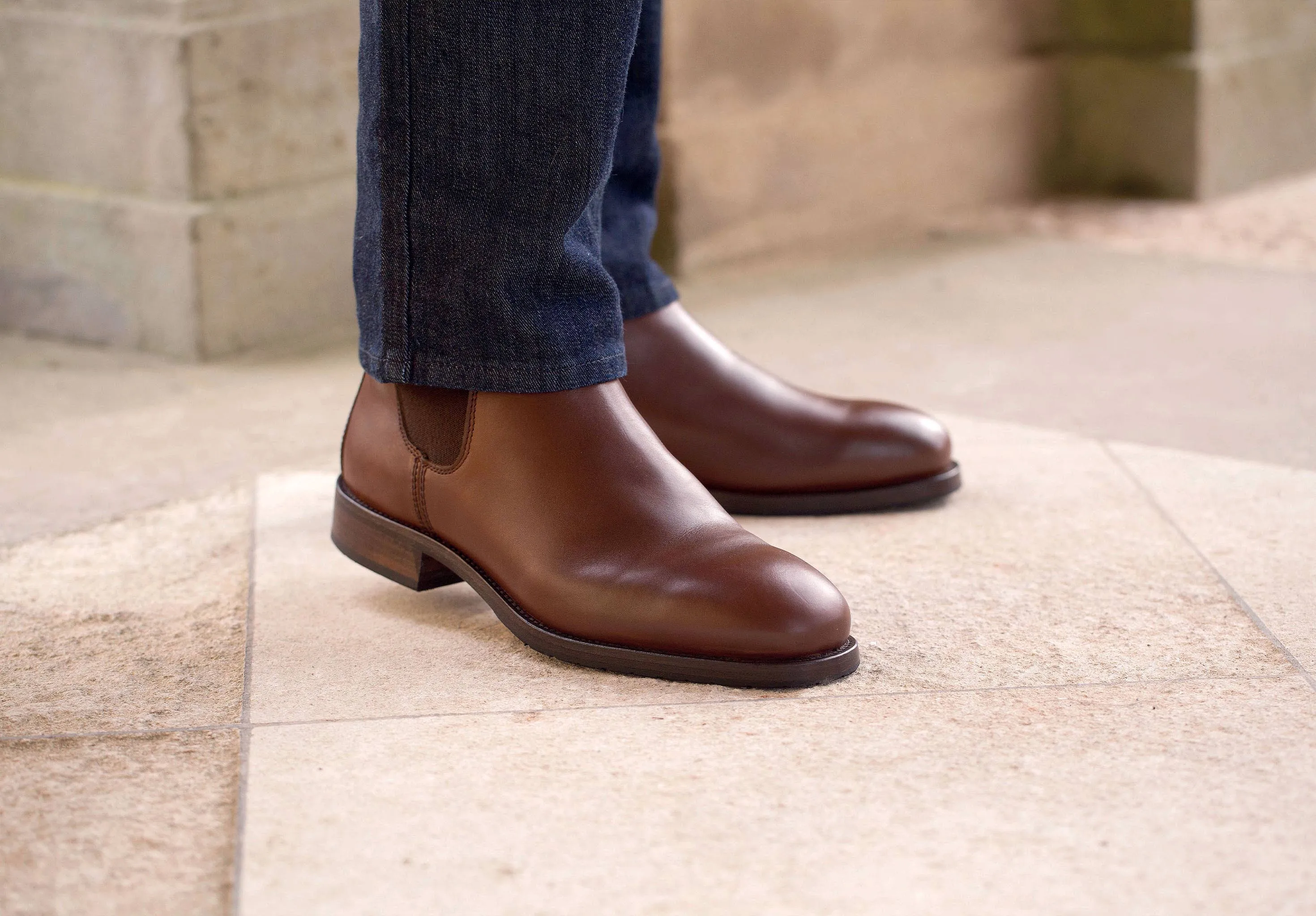 Rugged Terrain Social Butterfly Kerry Leather Soled Chelsea Boot - Chestnut
