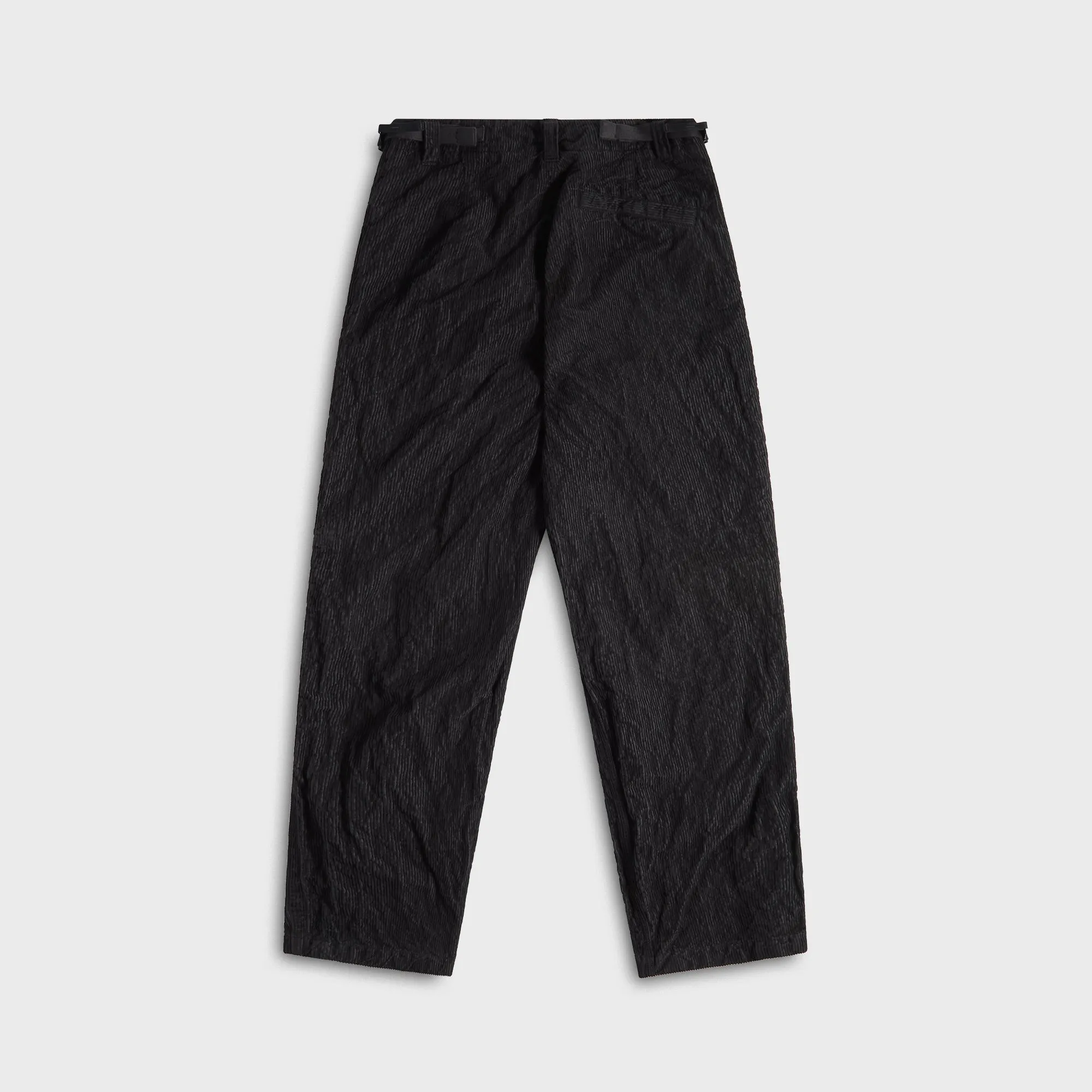 Stone Island Wrinkled Corduroy Trousers - Black Trendy Cut High Durability Stitching