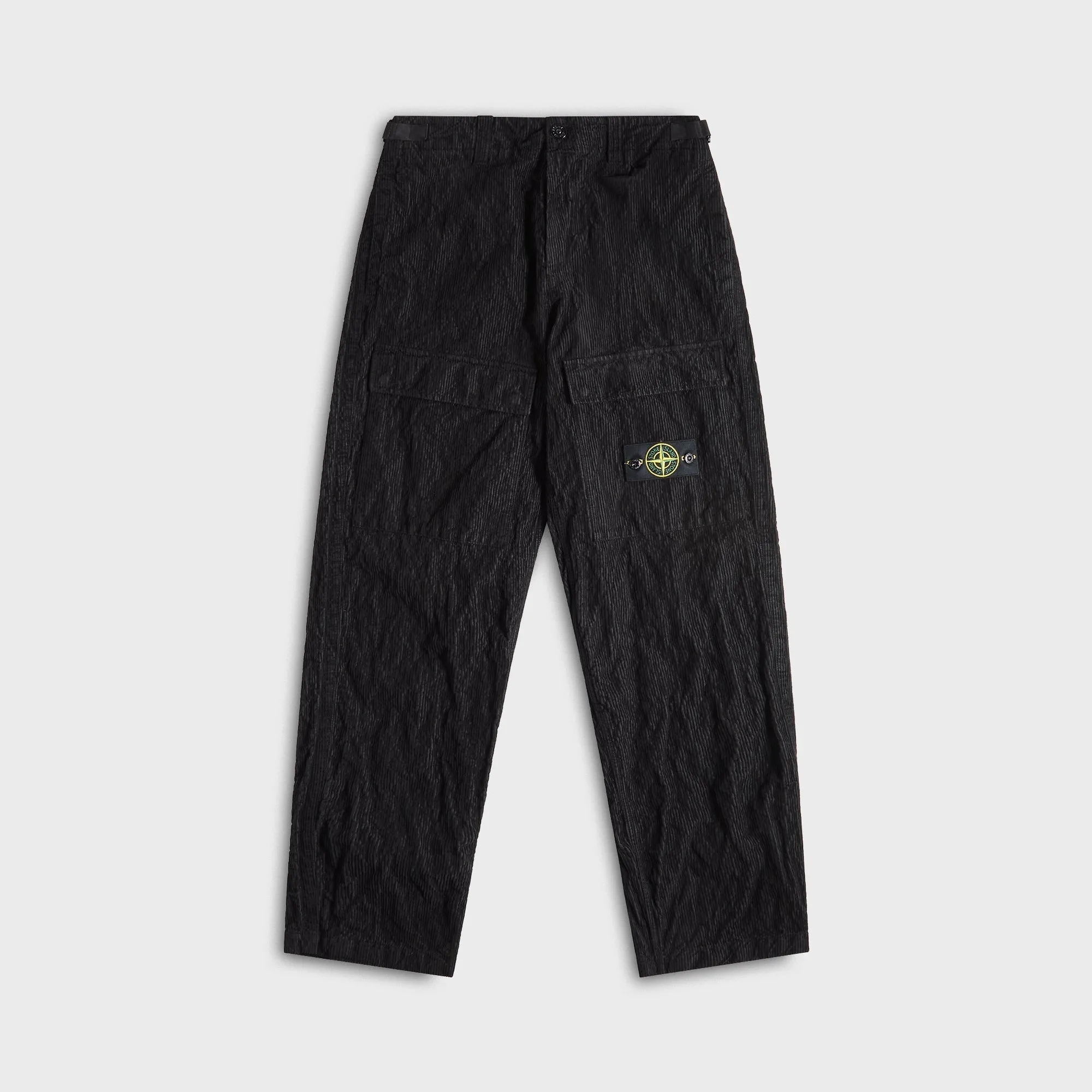 Urban Edge Stone Island Wrinkled Corduroy Trousers - Black