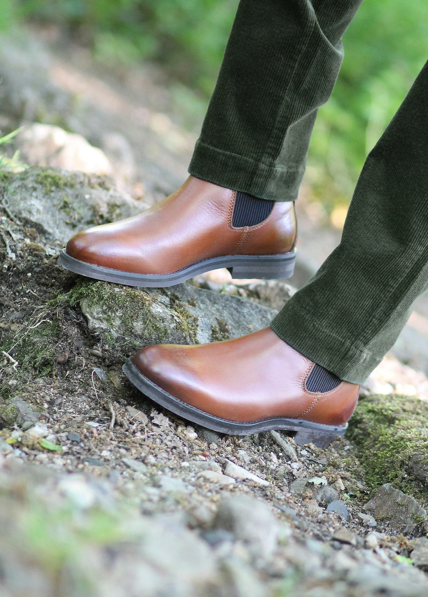 Kells Men's Chelsea Boot - Tan Waterproof City Walking Elastic Collar