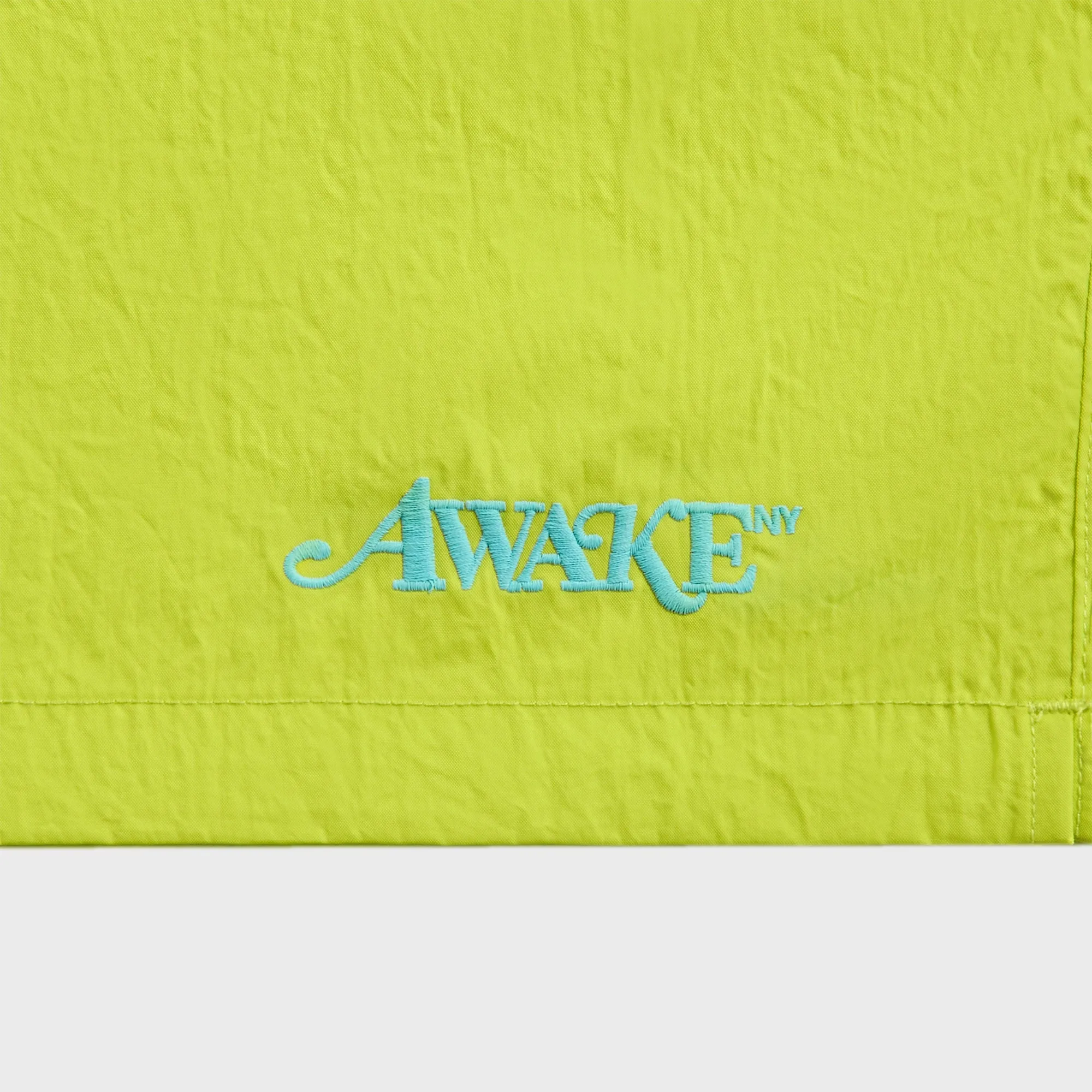 Awake NY Classic Logo Swim Trunk - Lime Green Basic Look No Slip Gripper