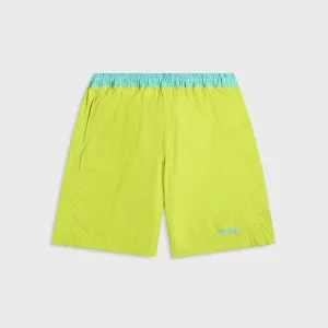 Awake NY Classic Logo Swim Trunk - Lime Green Sleek Stretch Anti Pilling Technology