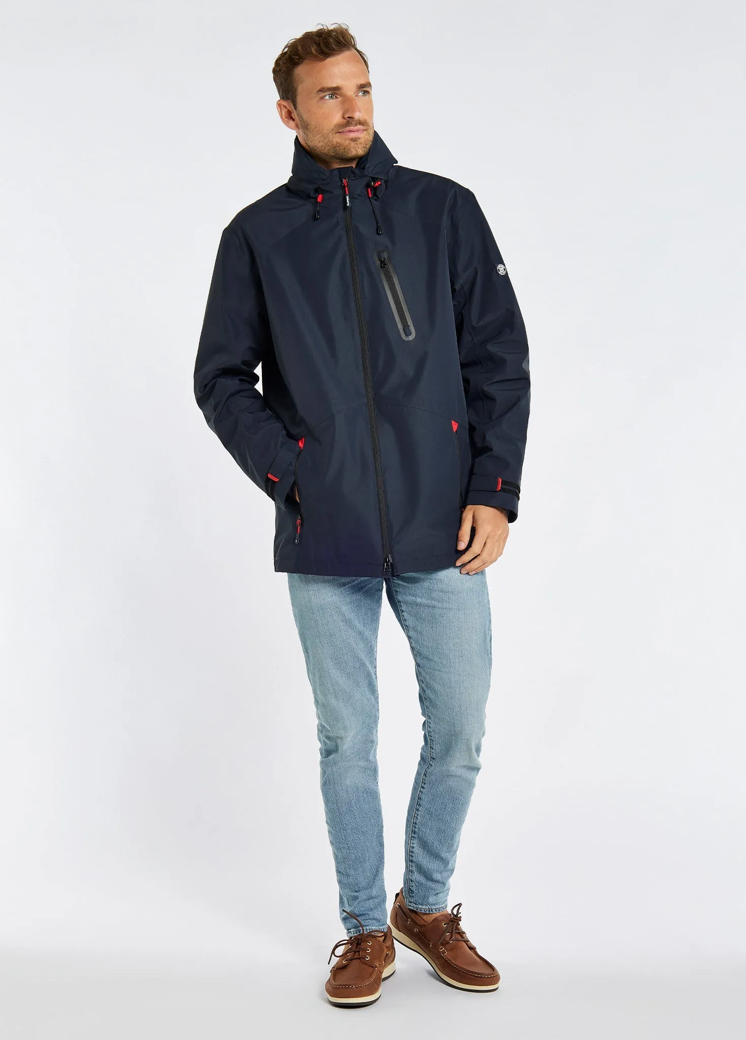 Crossbarry Men's Waterproof Jacket - Navy Comfort Fit Design