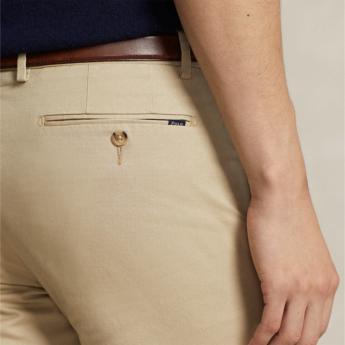 Ralph Lauren - Stretch Slim Fit Chino Short in Beige Breathable Performance Fit Lightweight Material