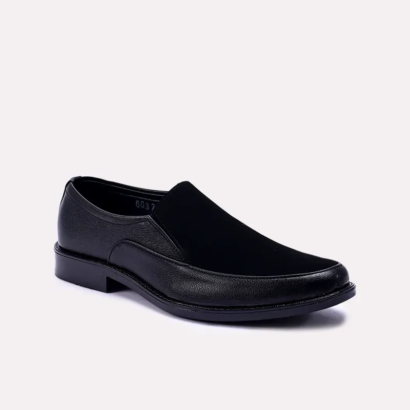 Travel Easy Quincy Black Formal Velvet Shoes 0111111