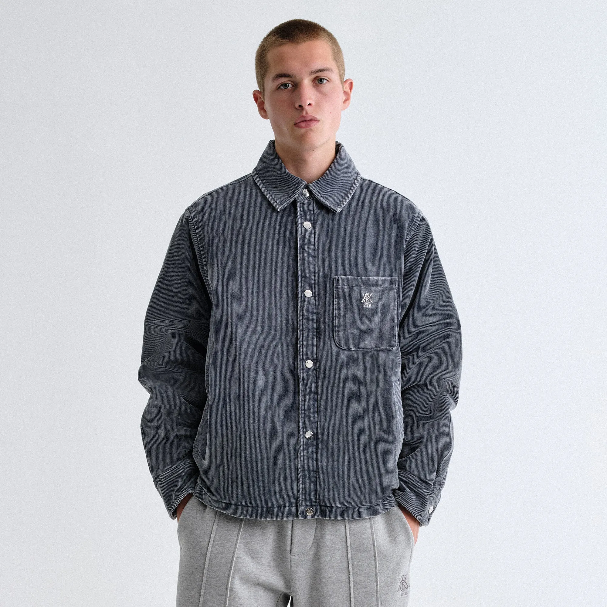 Kith Washed Corduroy Brixton Puffed Shirt Jacket - Elevation Ventilation Panels Long Sleeves