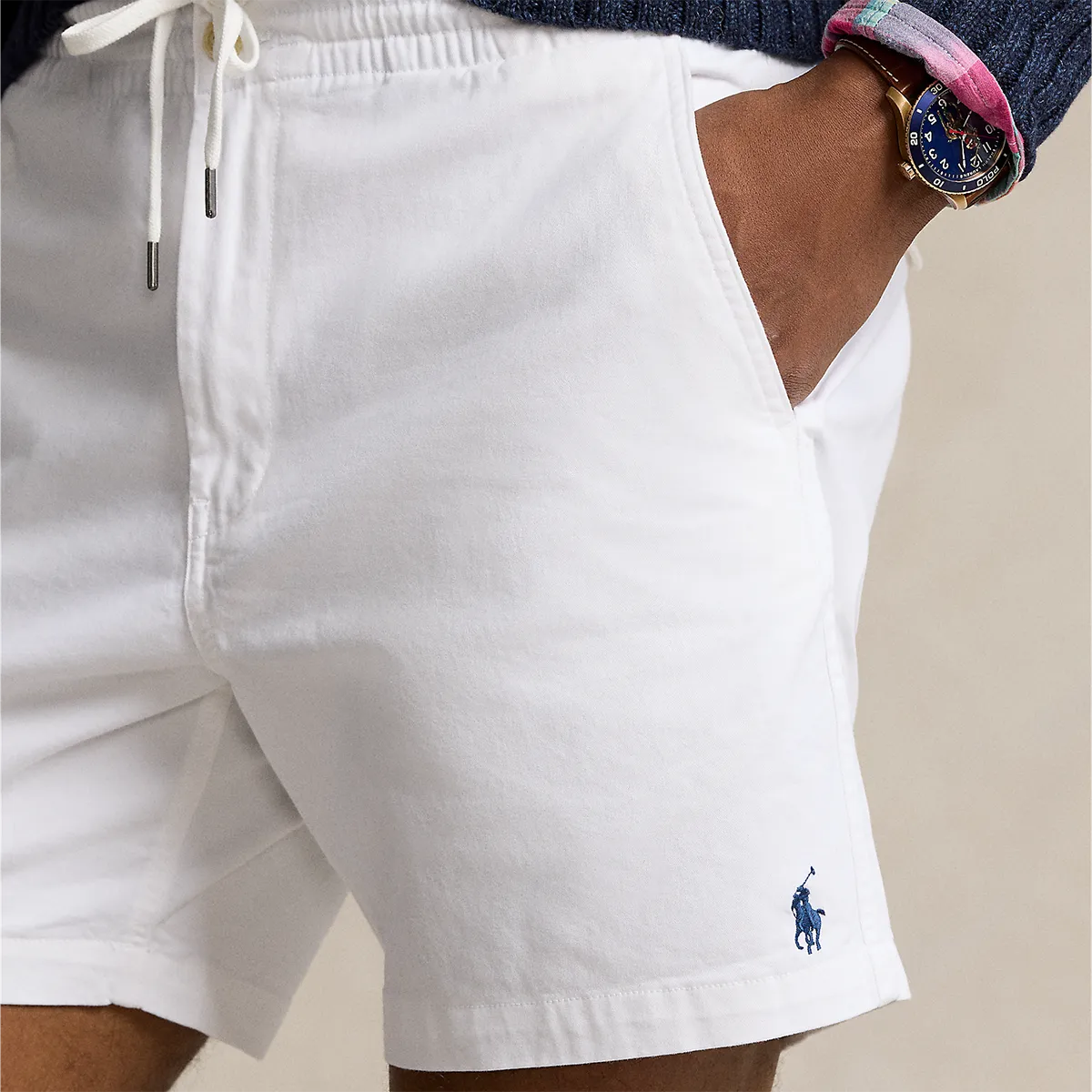 Ralph Lauren - Prepster Stretch Chino Short in White FasteningLoops