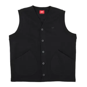 Lightweight Windbreaker Tech Wrinkle Free Material Skate Fleece Vest (Black) VBU