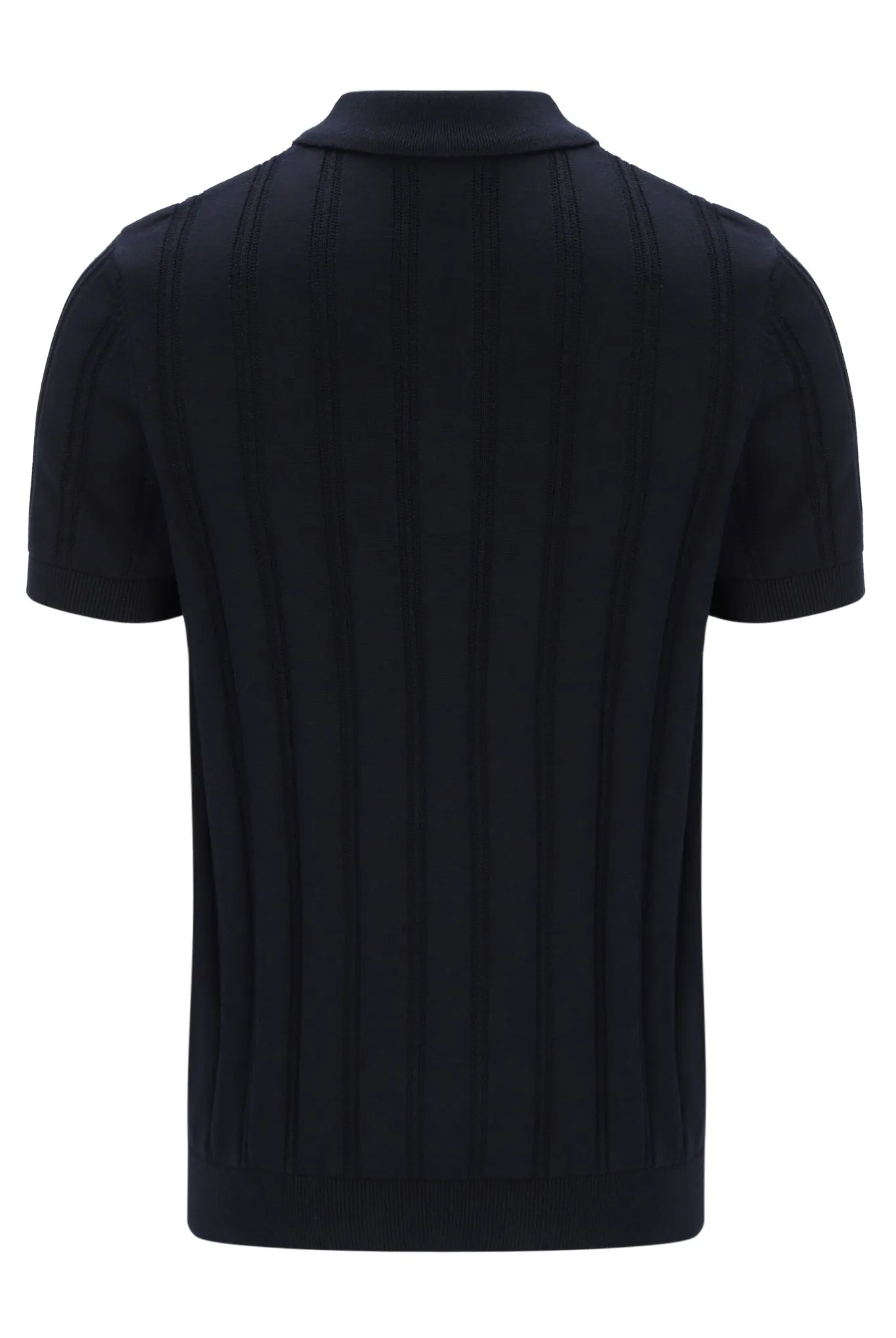 Smooth Flatlock Stitching Lightweight Comfort Kennedy Textured Stripe Knit Polo