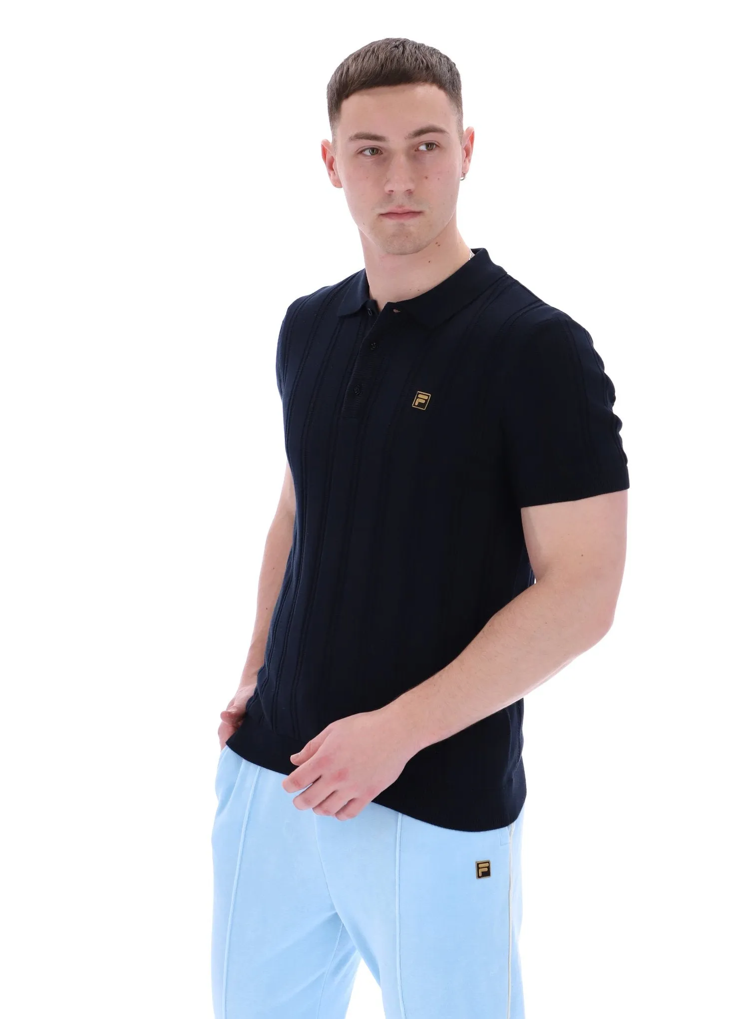 Affordable accessibility Kennedy Textured Stripe Knit Polo