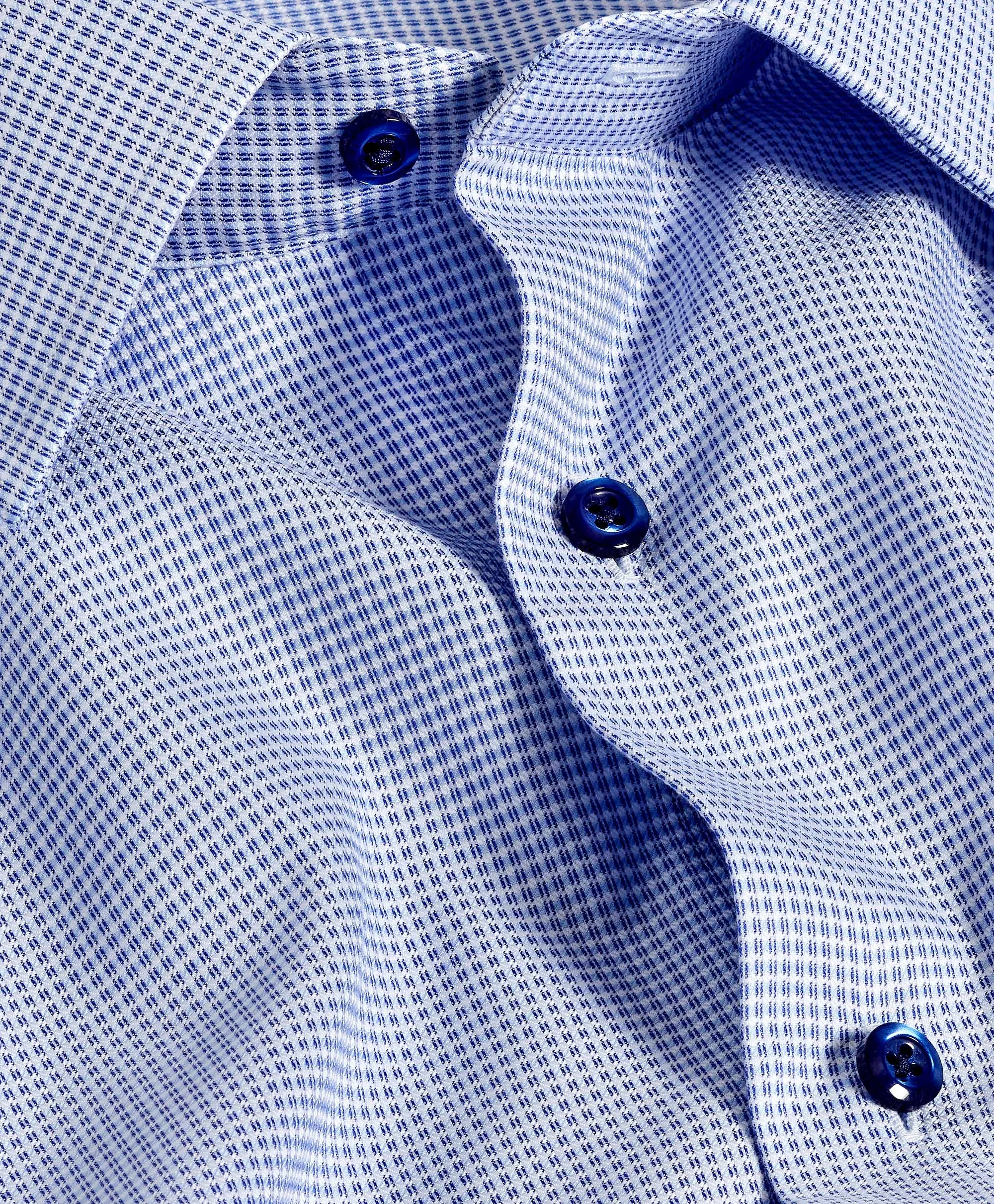 RBSP11004423 | Blue Micro Dobby Dress Shirt Everyday Essential Easy Comfort