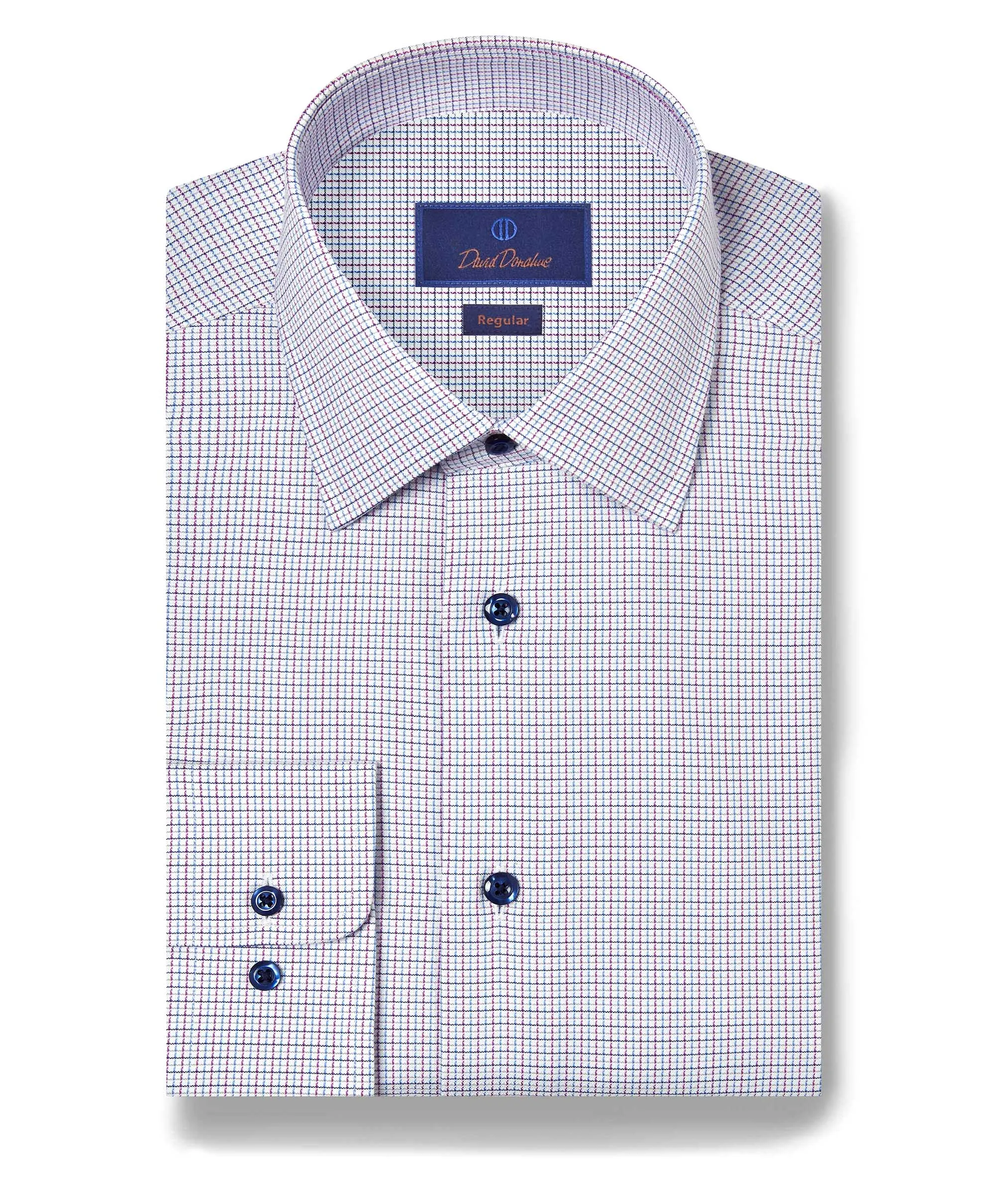 RBSP11802464 | Blue & Berry Textured Dobby Dress Shirt Active Fit