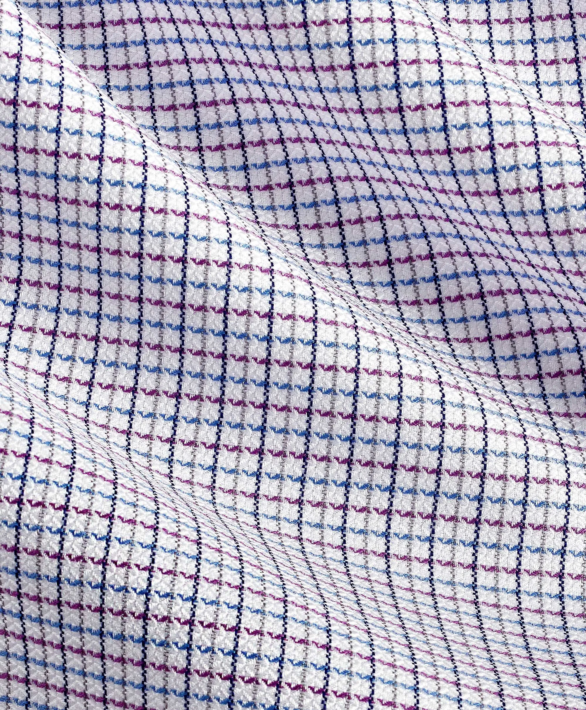 Premium Fabric Premium Pima Cotton RBSP11802464 | Blue & Berry Textured Dobby Dress Shirt