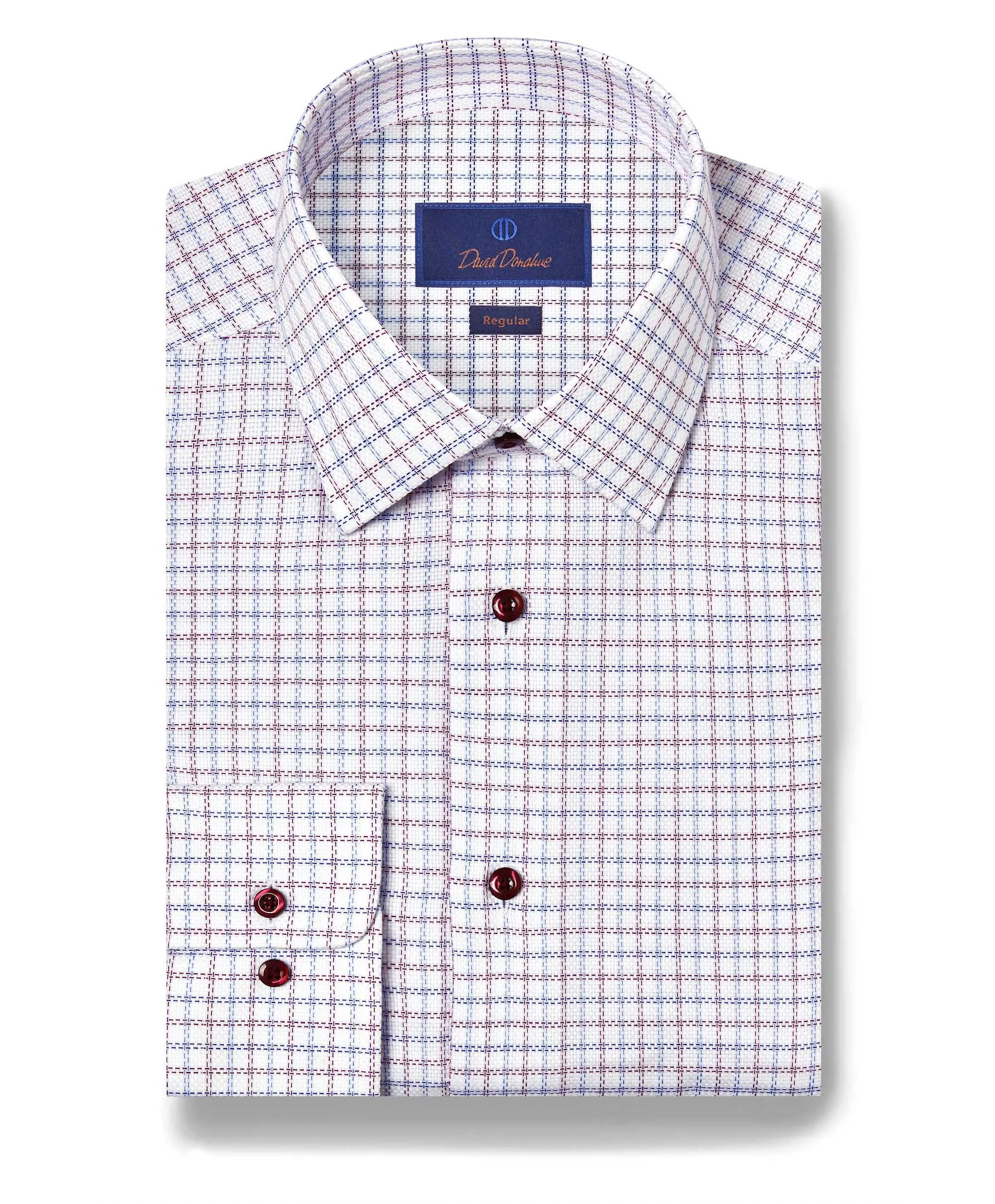 Workwear Option RBSP11808464 | Blue & Berry Textured Check Dress Shirt