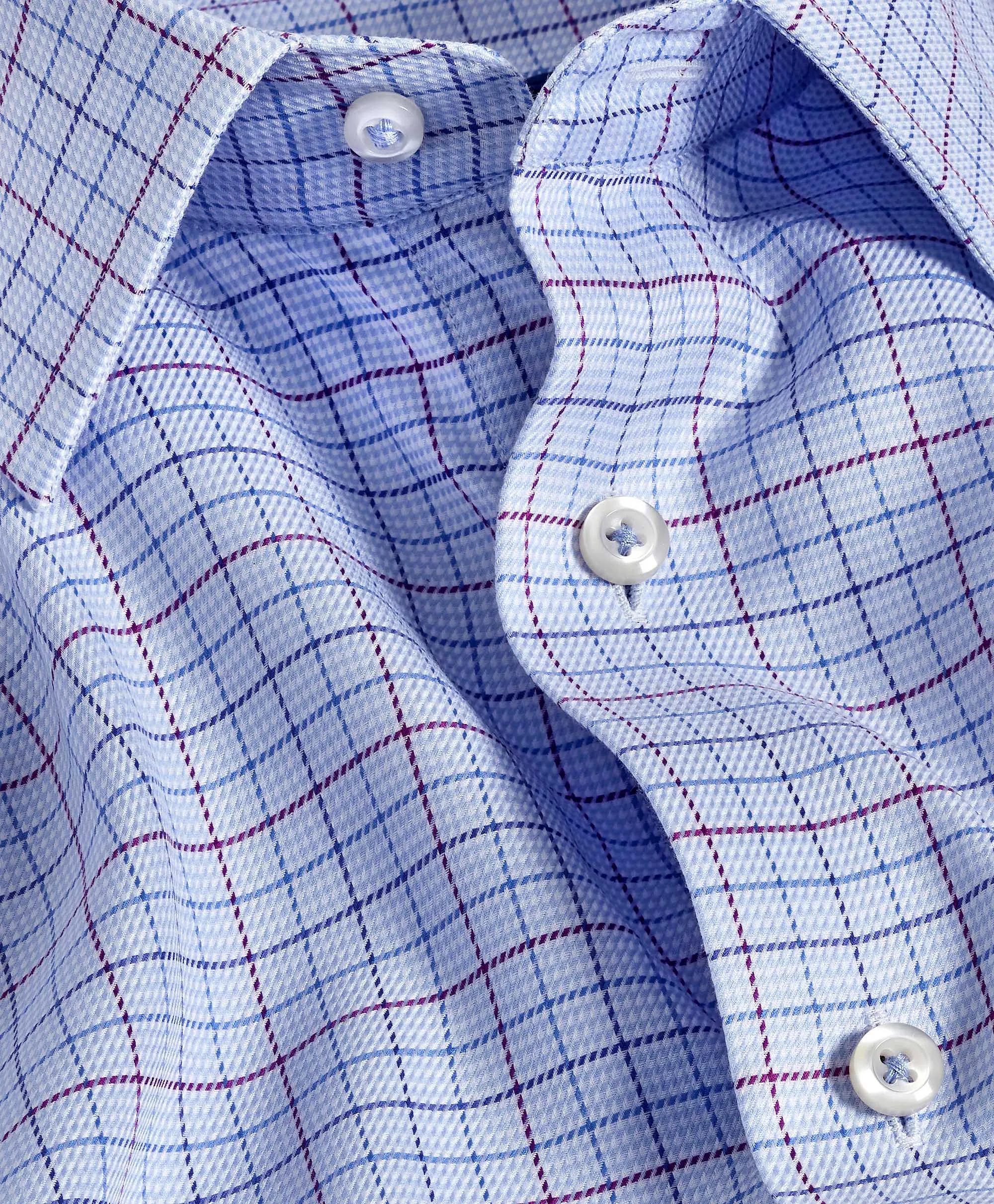 RBSP11812436 | Sky & Merlot Twill Check Dress Shirt Edgy Fashion