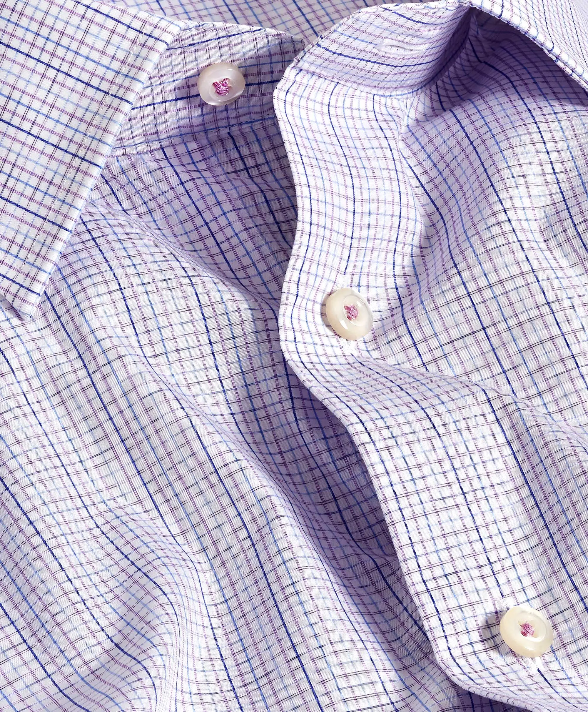 RBSP11817588 | Purple Multi Poplin Check Dress Shirt Timeless Fit family gathering