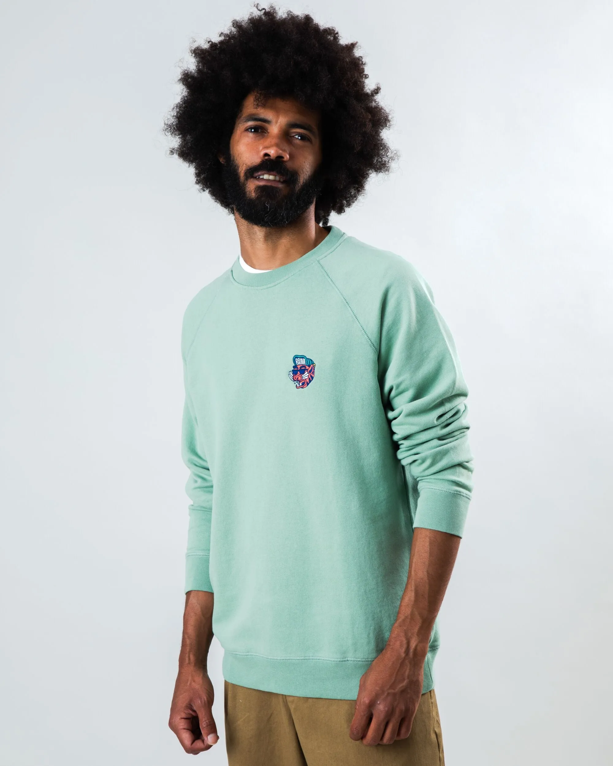 Asis Percales Tigris Sweatshirt Green Animal Print Trendy Design