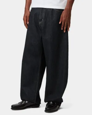 Carhartt WIP Brandon Pant Loose Straight Mens Jeans - Blue Rinsed Smooth zipper closure