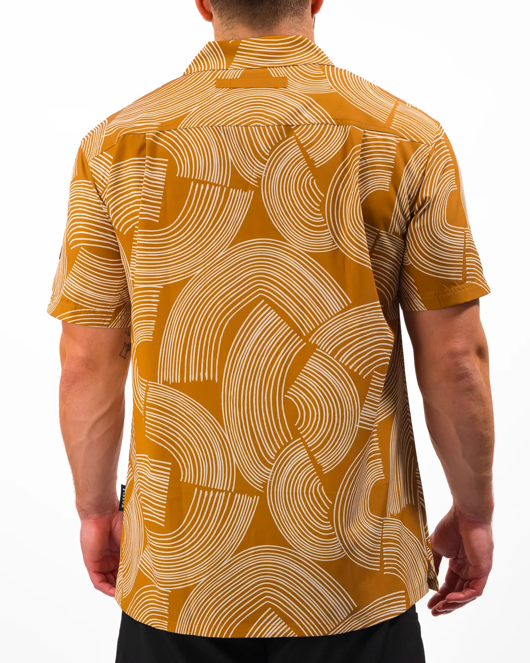 Raked Men's Button-Down Camp Shirt Breathable Material