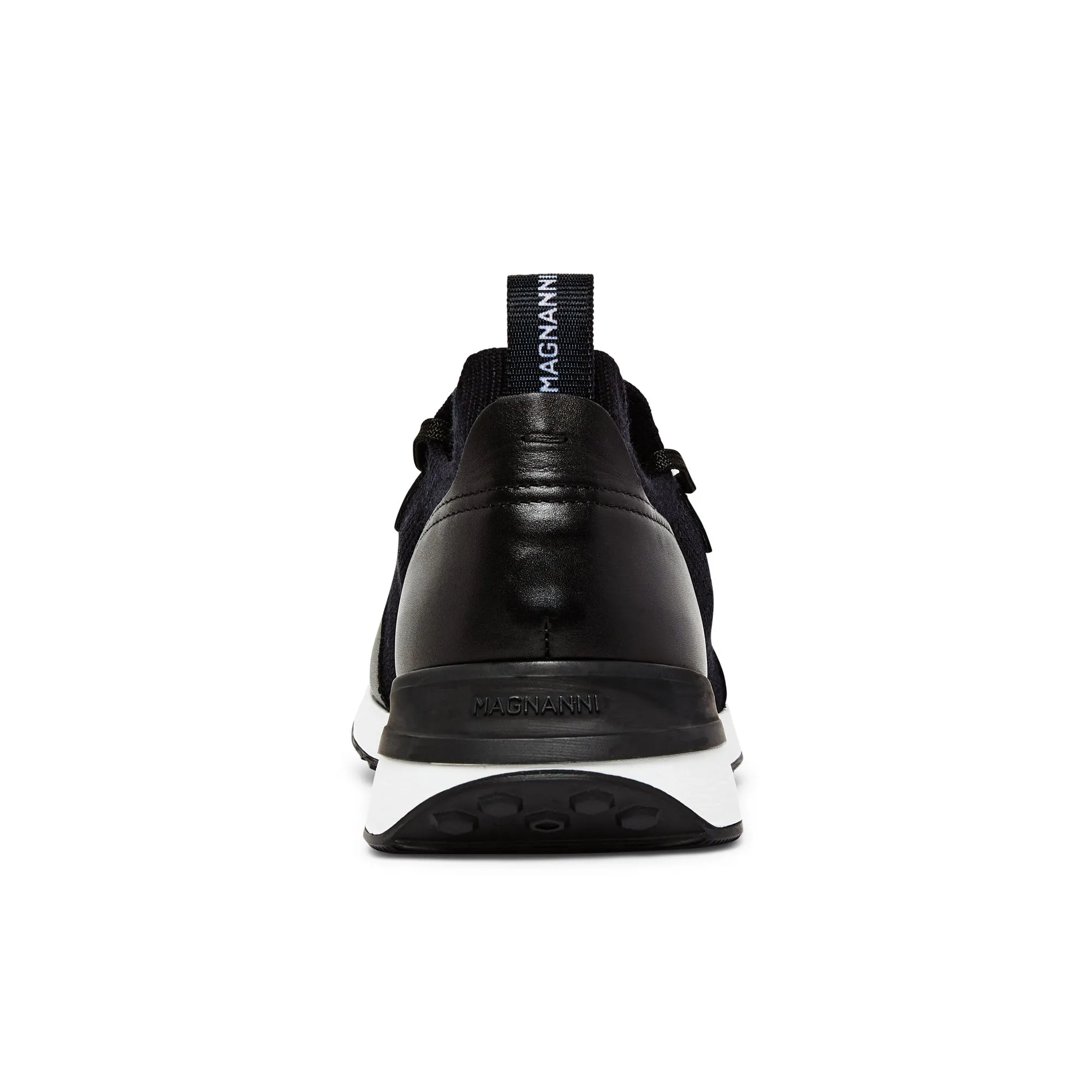 Magnanni Knitted & Leather Lace Up Trainer GRAFTON (Black) Ring Walk Video Look