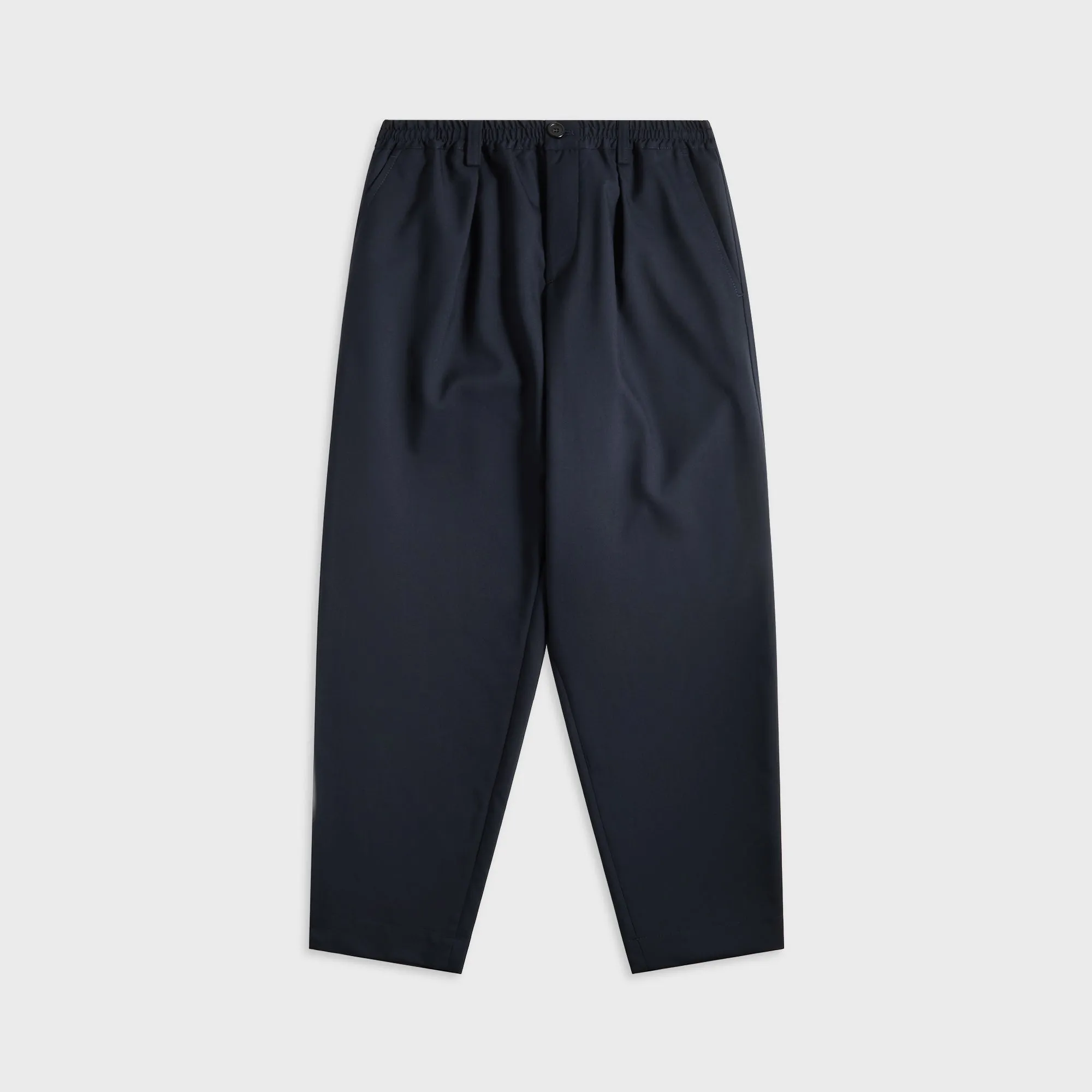 Sporty Look Comfort Focused Marni Tropical Wool Cropped Drawstring Trousers - Blue / Black