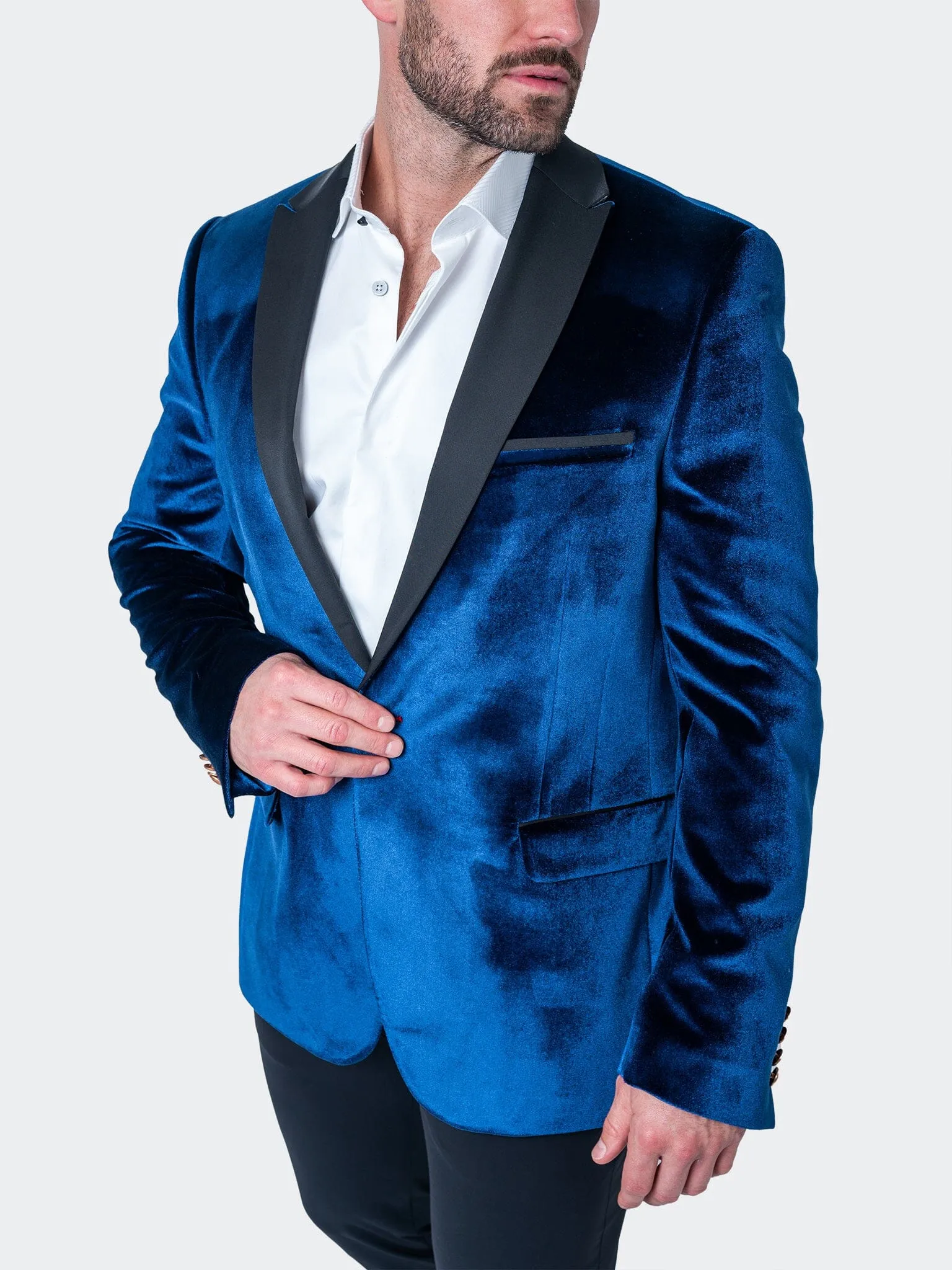 elastic waistband Blazer Tesla Velvet Blue