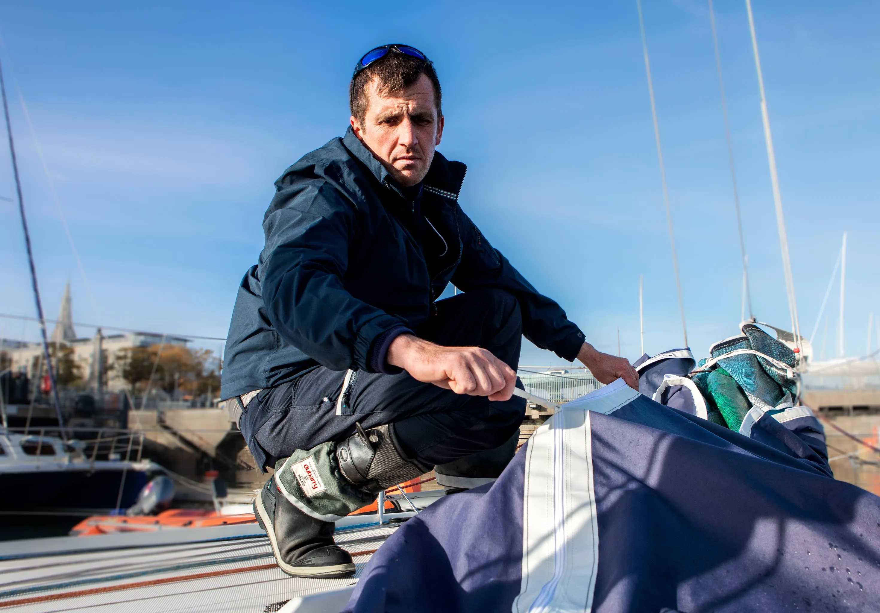 Croatia Men's Fleece-lined Crew Jacket - Navy Fleece Lined Interior HighVisibility Trims