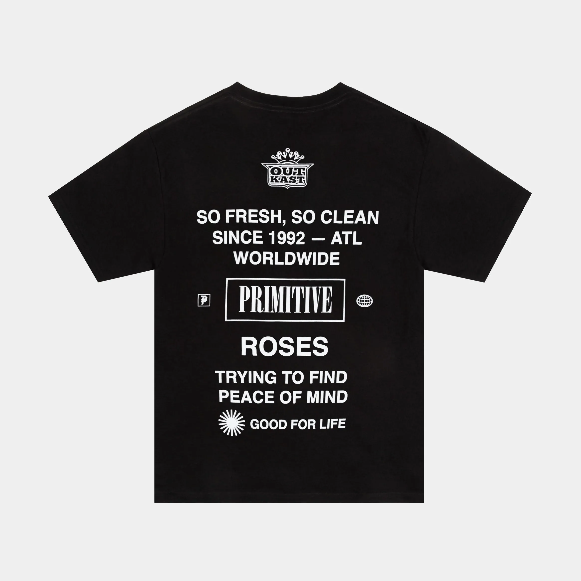 Retro Style Fashion Fit Outkast Graphic Mens Short Sleeve Shirt (Black/White)