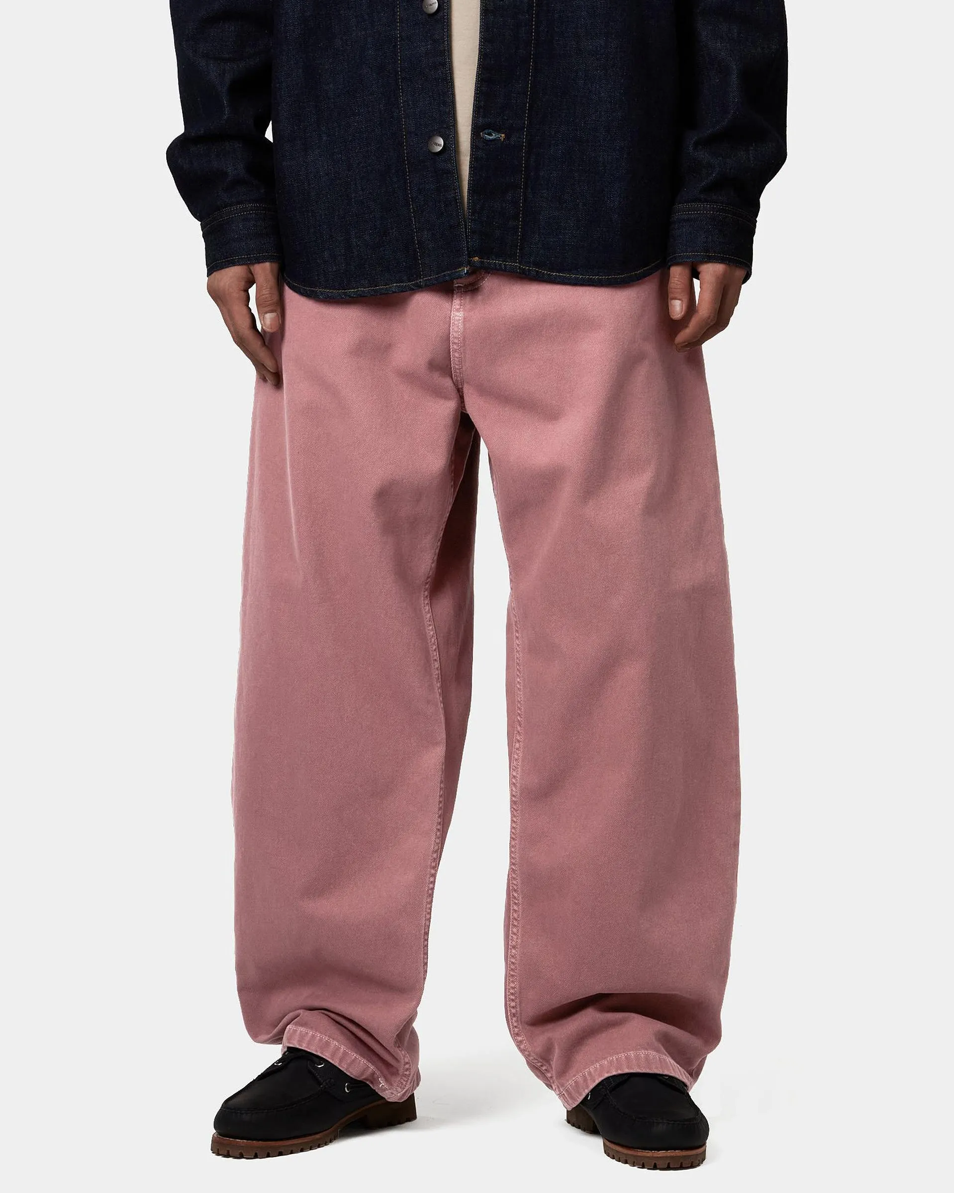 Carhartt WIP Brandon Pant Loose Straight Mens Trousers - Dusky Pink Picnic Style Textured