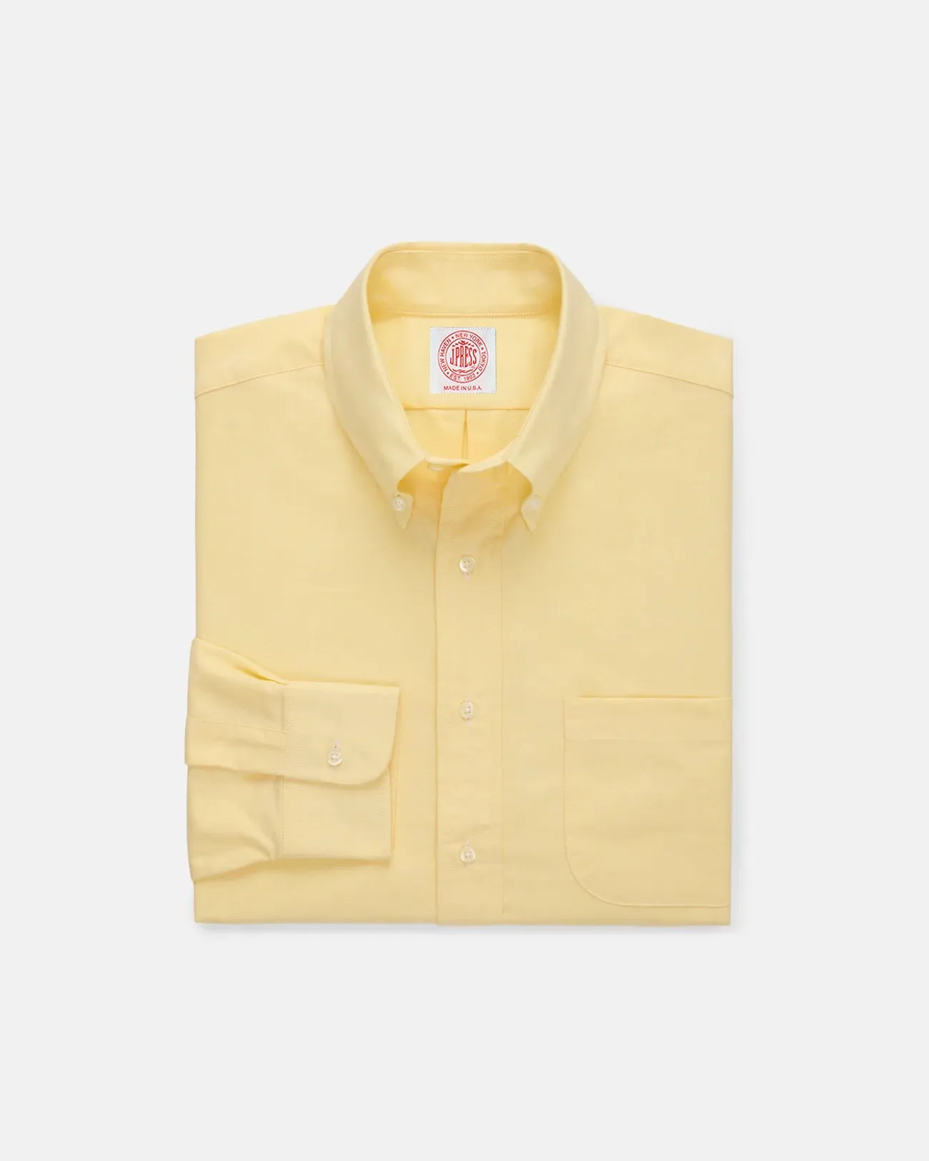 High-End Fabric Made-in-USA Yellow Oxford Cloth Button Down Shirt  - Classic Fit