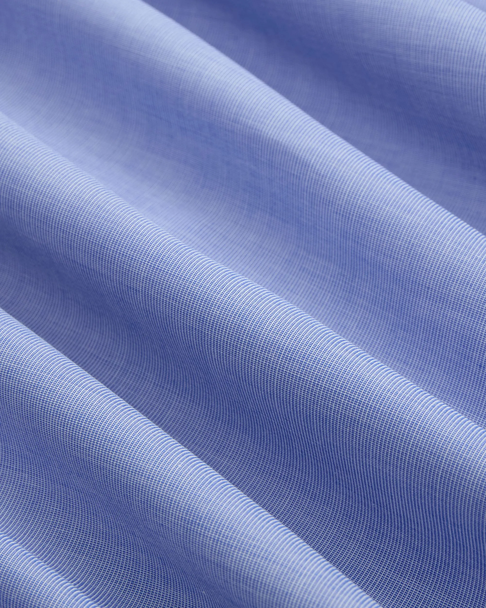 Made-in-USA Blue End-On-End Point Collar French Cuff Dress Shirt - Classic Fit Party Ready Stretchable Cloth