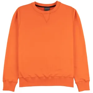 Buttoned Relaxing Wear Crewneck - Orange Terry